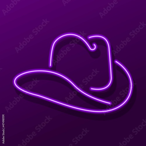 hat neon sign, modern glowing banner design, colorful trend of modern design. Vector illustration.