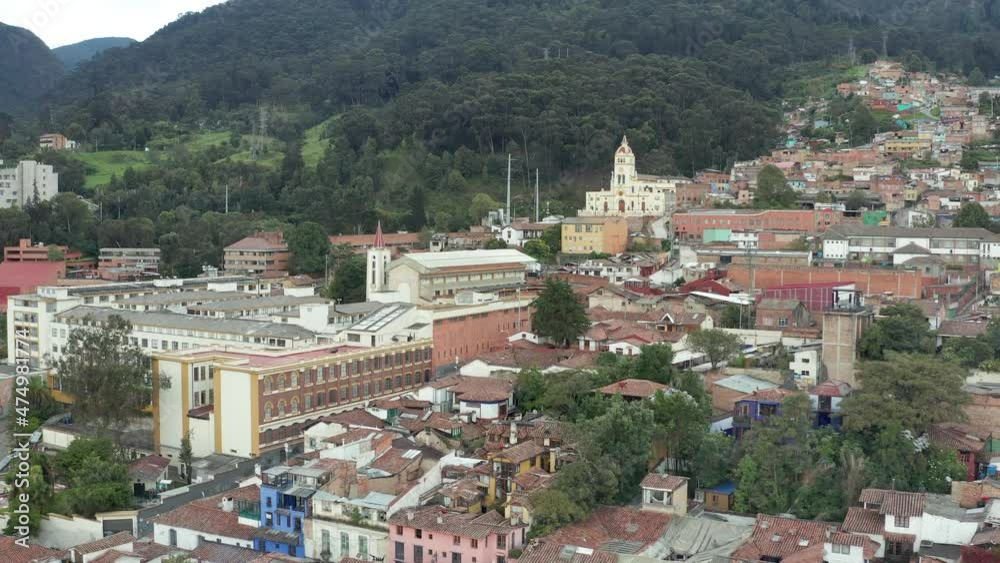 Panoramic view of Bogota city during cloudy day. Colombia by drone. Panoramic view of Bogota city during cloudy day. Colombia by drone.