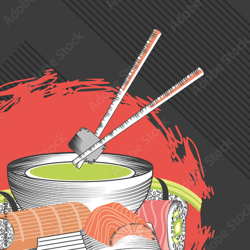 Obraz na plátně sushi with wasabi