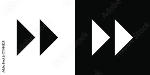 Right arrow icon. Next icon sign symbol in trendy flat style. Arrow vector icon illustration isolated on  white and black background