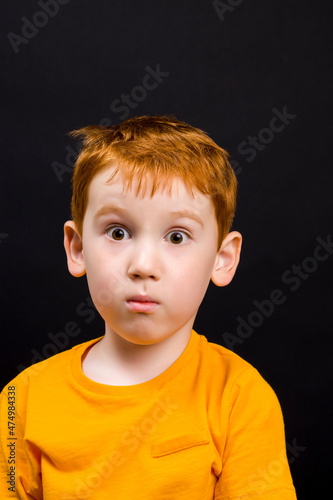 portrait of a child with red hair