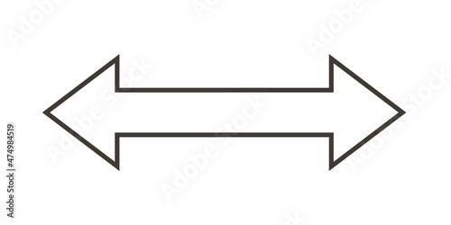 Double arrow icon, two side simple icon vector, Arrow icon isolated on white background