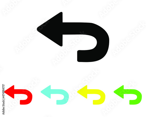Go back return arrow icon. Go back return arrow icon sign symbol in trendy flat style. Set elements in colored icons. Go back return arrow icon illustration isolated on white background