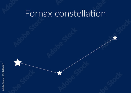 Fornax zodiac constellation sign with stars on blue background of cosmic sky photo