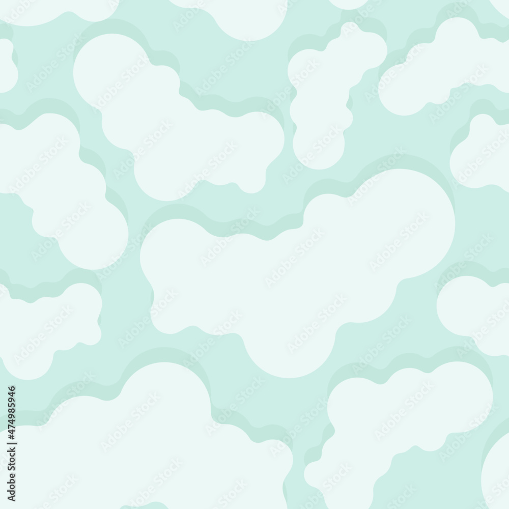Modern seamless pattern: smooth elements like clouds