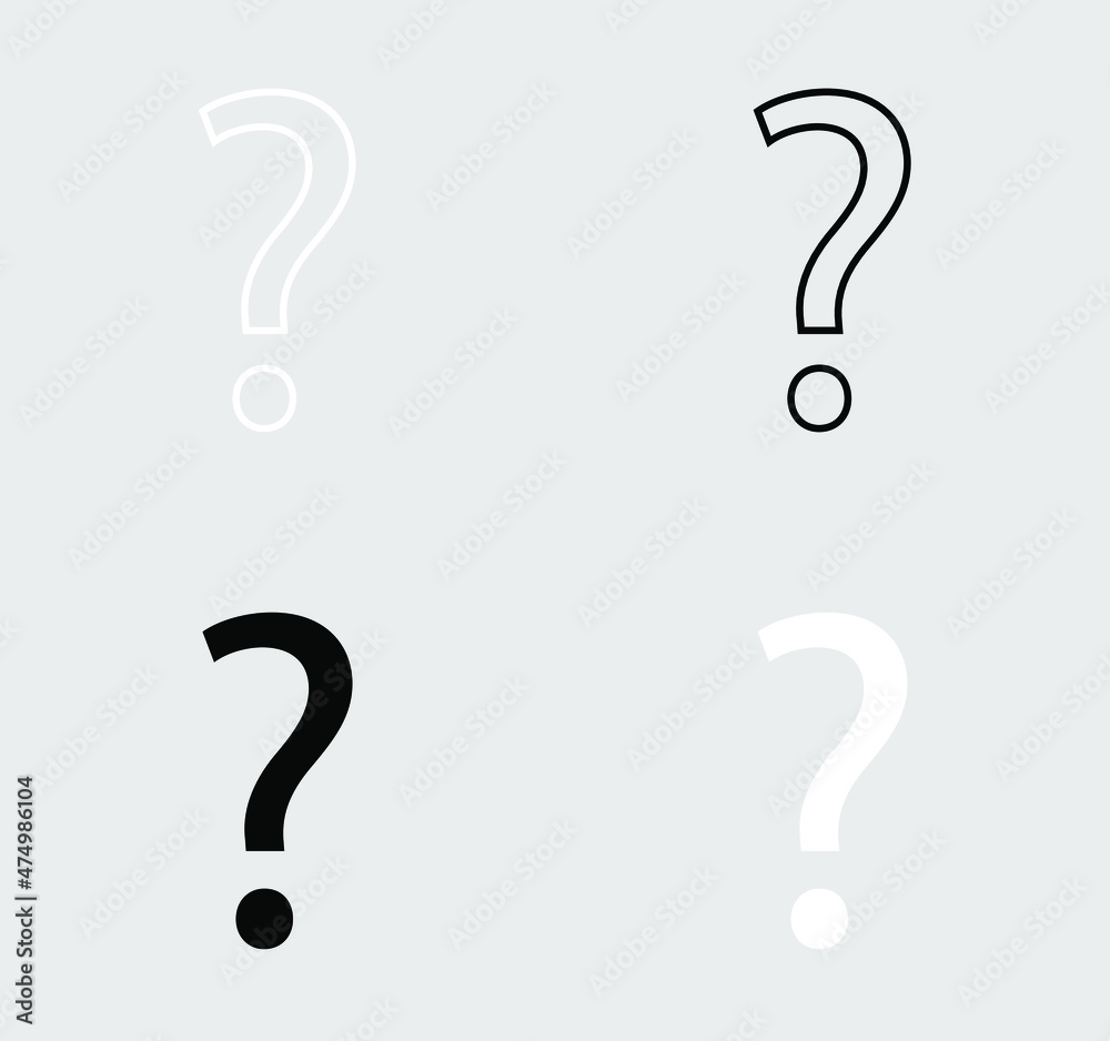 Set of Question Mark Icon - Vector, Sign and symbol for web site design, logo, app, UI. Question mark icon illustration on gray background Set of Question Mark Icon - Vector, Sign and symbol for web site design, logo, app, UI. Question mark icon illustration on gray background