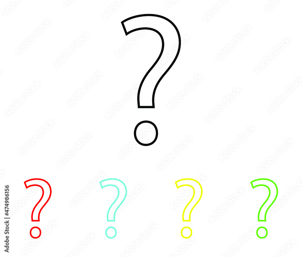 Question Mark Icon - Help Sign for web site design, logo, app, UI. Set elements in colored icons. Question mark icon illustration on black background Question Mark Icon - Help Sign for web site design, logo, app, UI. Set elements in colored icons. Question mark icon illustration on black background