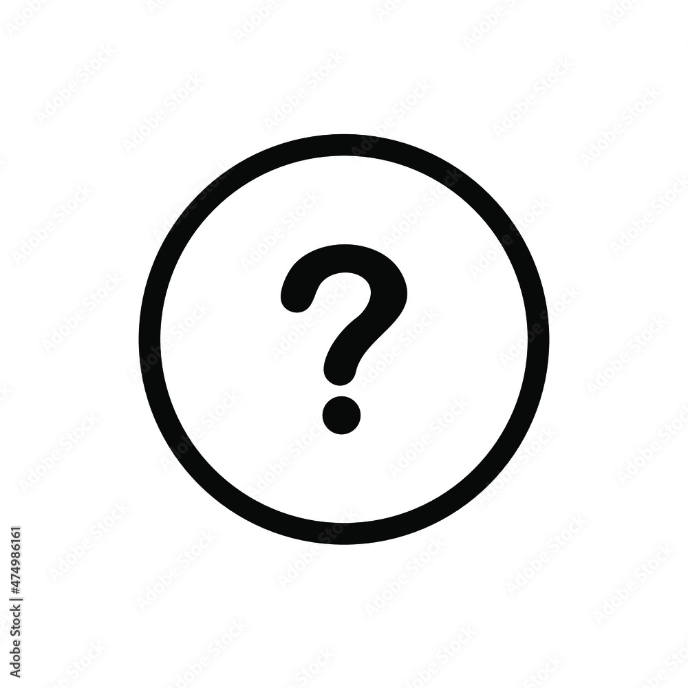 Question Mark Icon - Vector, Sign and symbol for web site design, logo, app, UI. Question mark icon in circle isolated on white background Question Mark Icon - Vector, Sign and symbol for web site design, logo, app, UI. Question mark icon in circle isolated on white background