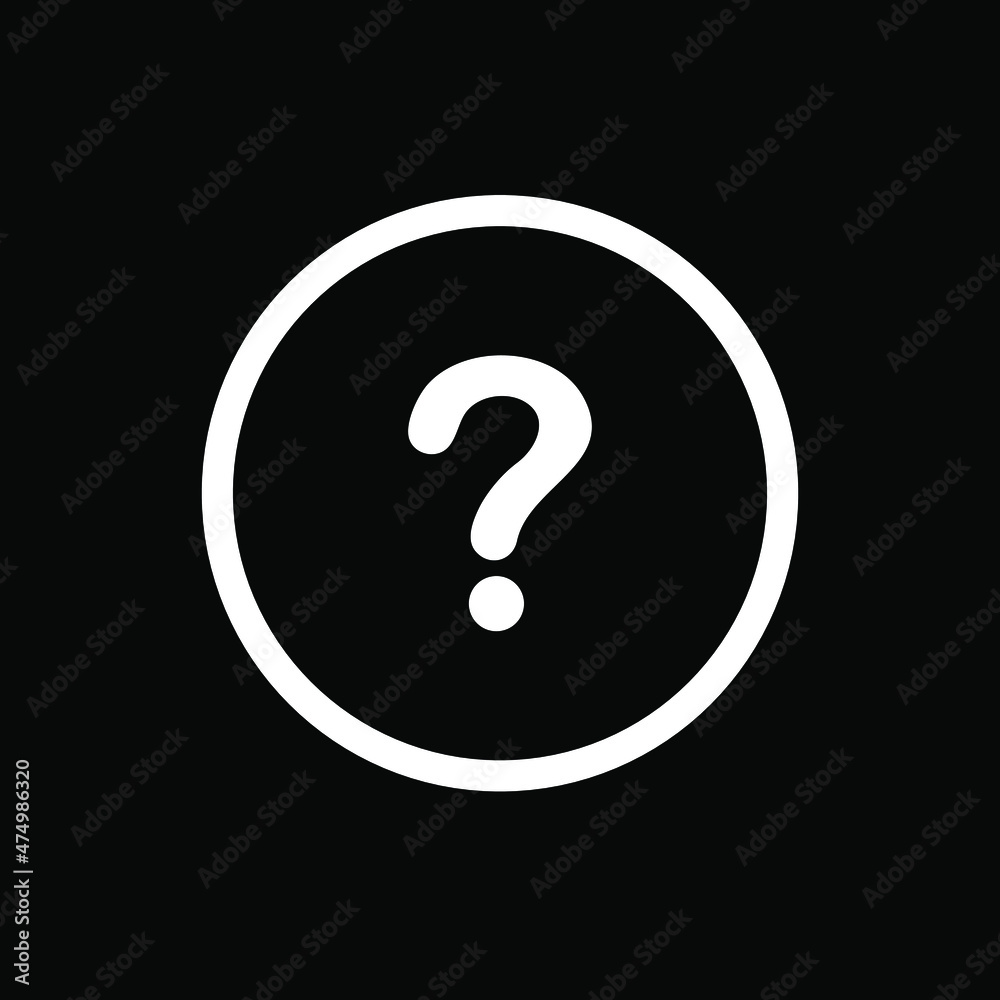 Question Mark Icon in Circle - Vector, Sign and symbol for web site design, logo, app, UI. Question mark icon illustration on black background Question Mark Icon in Circle - Vector, Sign and symbol for web site design, logo, app, UI. Question mark icon illustration on black background
