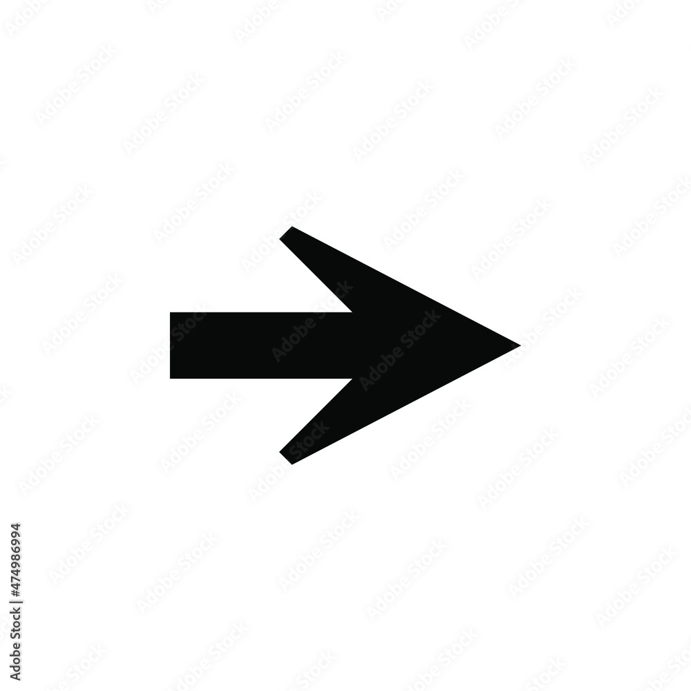 Arrow icon vector. Right arrow icon illustration on white background Arrow icon vector. Right arrow icon illustration on white background