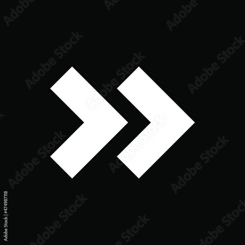 Right arrow icon. Next icon sign symbol in trendy flat style. Right arrow vector icon illustration isolated on black background
