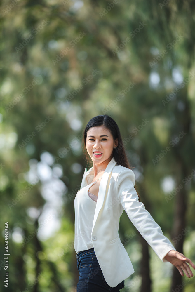 young Asian business woman are smiling and happy lifestyle, outdoor beautiful pretty portrait young Asian business woman are smiling and happy lifestyle, outdoor beautiful pretty portrait