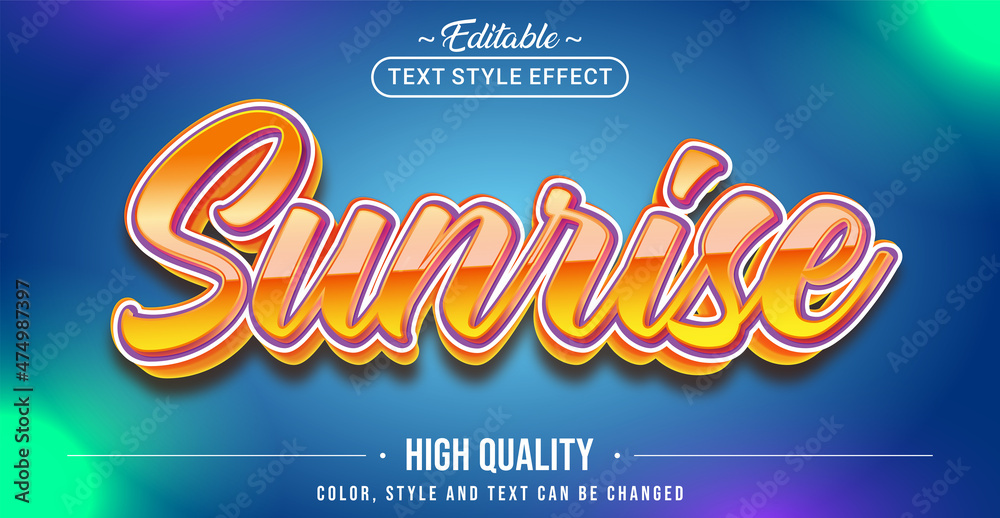 Editable text style effect - Sunrise text style theme. Editable text style effect - Sunrise text style theme.