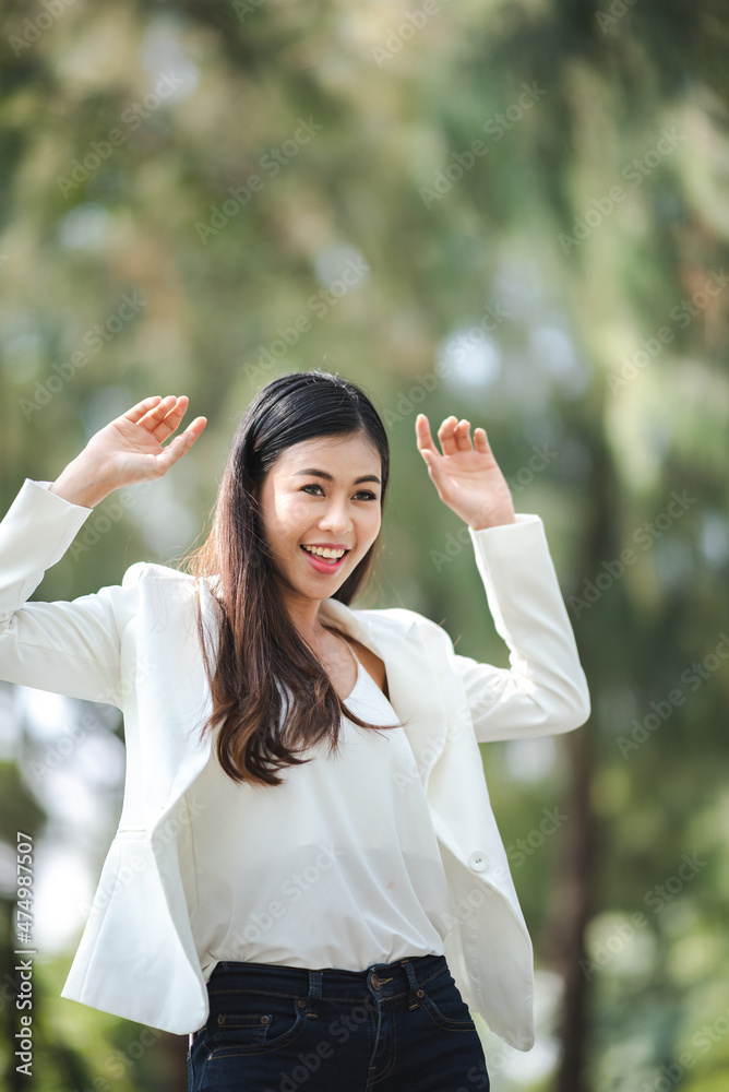 young Asian business woman are smiling and happy lifestyle, outdoor beautiful pretty portrait young Asian business woman are smiling and happy lifestyle, outdoor beautiful pretty portrait