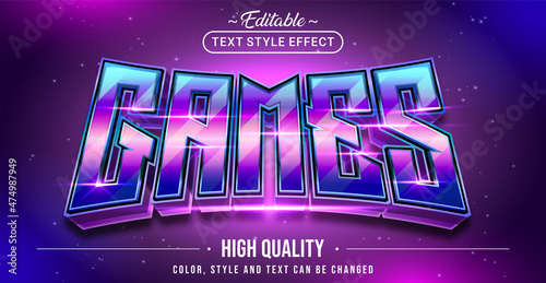 Editable text style effect - Games text style theme.