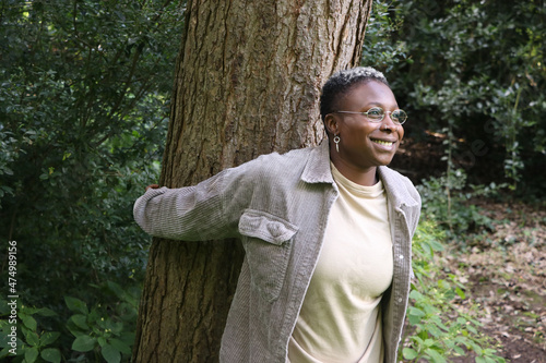 woman, tree, climate protection, climate change, environmental protection, african, afroamerican