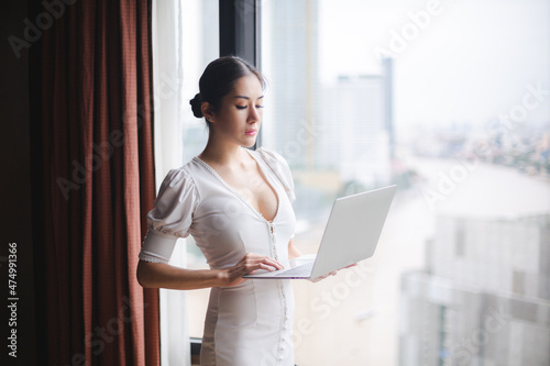 business woman person at of...