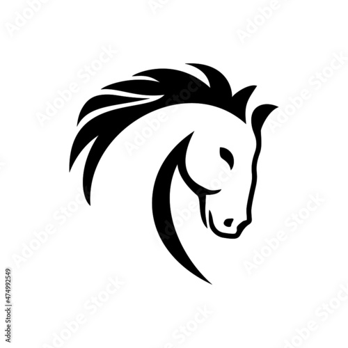 Horse head shilouette can be used as clip art, icon or logo design © Anang