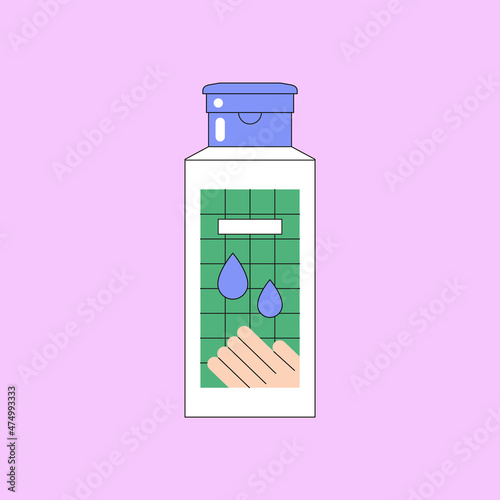 Vector illustration of toner. Beauty product and online shopping. Korean cosmetic. Can be used as illustration in magazine, banner, social media, highlights, typographic design. Skin care concept