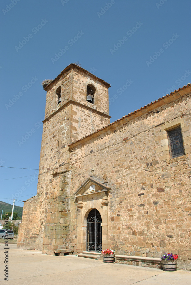 Beautiful old stone church with its bell tower