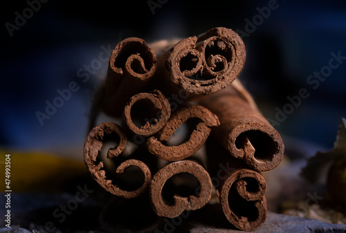 Macro shot of cinnamon  photo