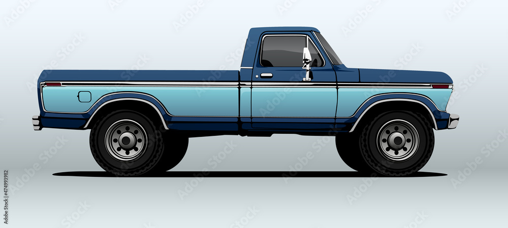 old truck drawings side view