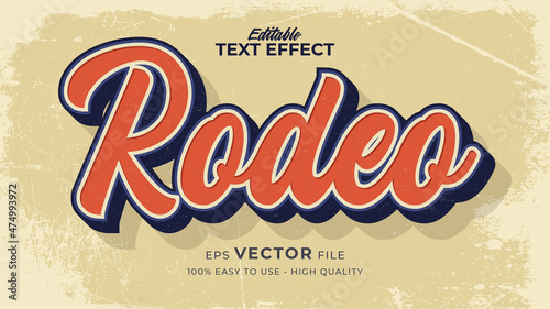 Editable text style effect - retro text in grunge style theme