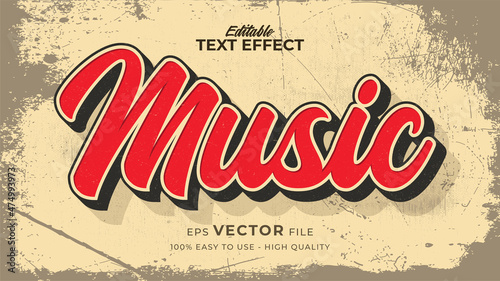Editable text style effect - retro text in grunge style theme