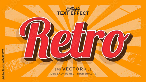 Editable text style effect - retro text in grunge style theme