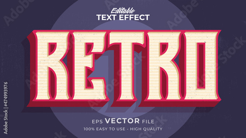 Editable text style effect - retro text in grunge style theme