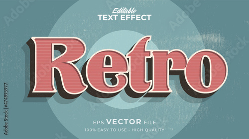 Editable text style effect - retro text in grunge style theme