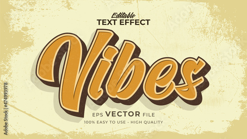 Editable text style effect - retro text in grunge style theme