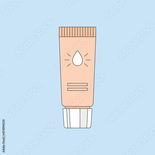 Vector illustration of foundation, primer. Beauty products and online shopping. Korean cosmetics. Can be used as illustration in magazine, banner, social media, highlights, web design. Makeup concept