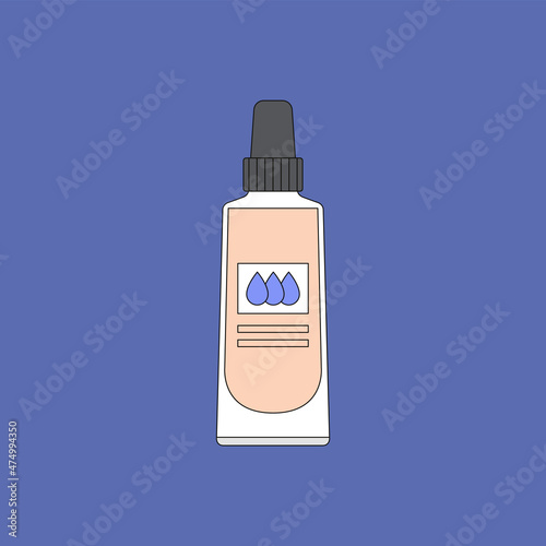 Vector illustration of foundation, primer. Beauty products and online shopping. Korean cosmetics. Can be used as illustration in magazine, banner, social media, highlights, web design. Makeup concept