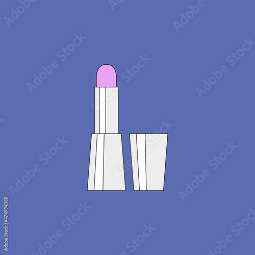 Vector illustration of lipstick. Beauty products and online shopping. Korean cosmetics. Can be used as illustration in magazine, banner, social media, highlights, typographic design. Makeup concept.