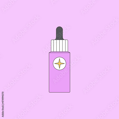 Vector illustration of highlighter. Beauty products and online shopping. Korean cosmetics. Can be used as illustration in magazine, banner, social media, highlights, typographic design. Makeup concept