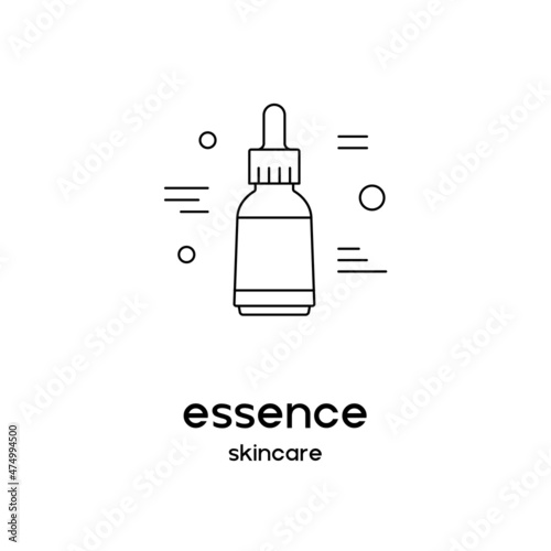 Vector icon of essence. Beauty products and online shopping. Korean cosmetics. Can be used as illustration in magazine, social media, highlights, typographic, web design. Skin care concept.