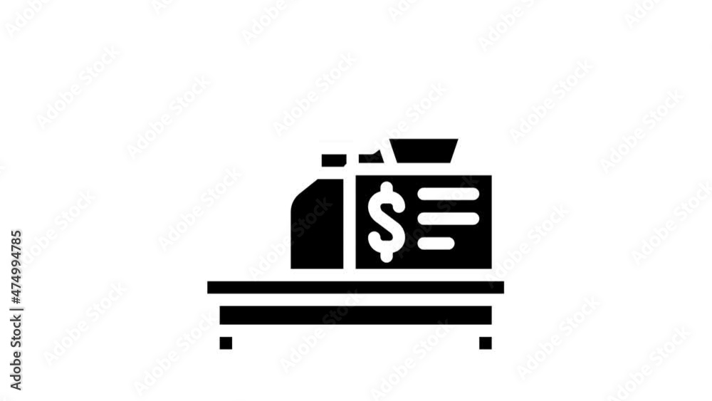 robot cashier animated glyph icon robot cashier sign. isolated on white background robot cashier animated glyph icon robot cashier sign. isolated on white background