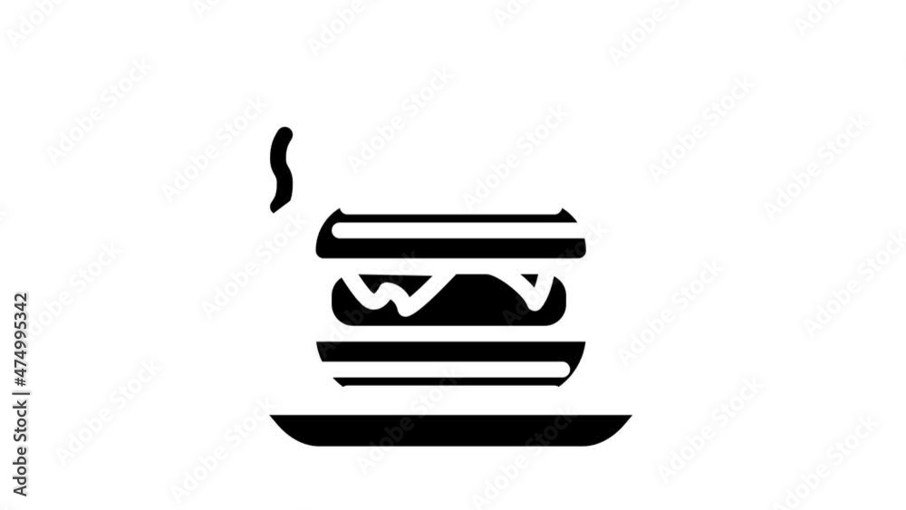 fast food smell animated glyph icon fast food smell sign. isolated on white background