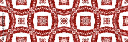 Tiled watercolor seamless border. Wine red