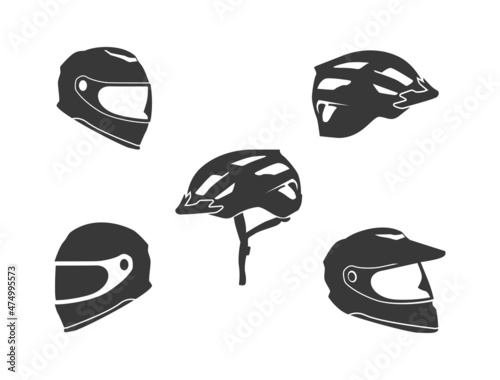 helmet icon collections. including bike helmet and motorbike helmet.
