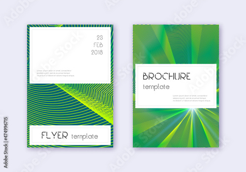Stylish cover design template set. Green abstract