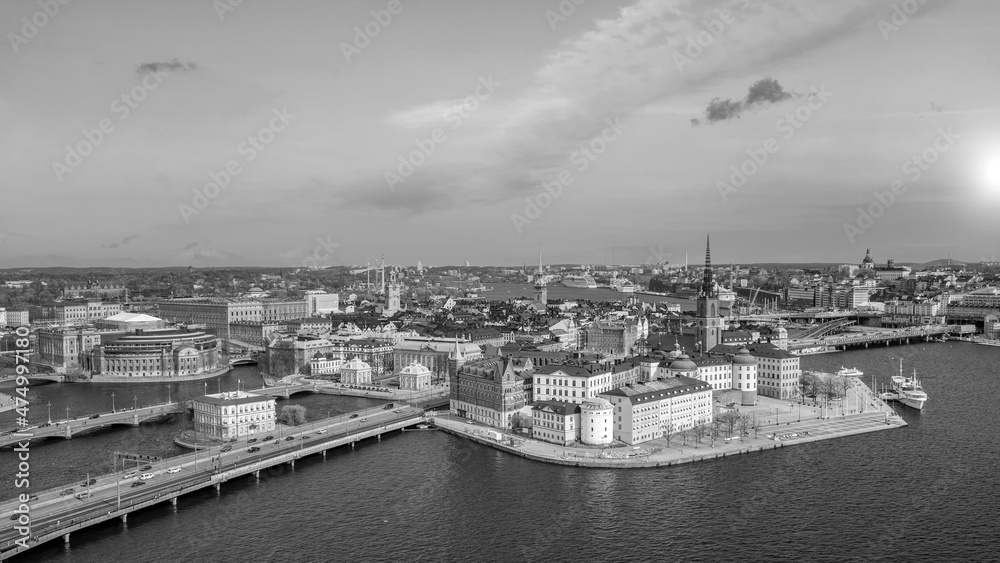 Fototapeta premium Stockholm old town city skyline, cityscape of Sweden