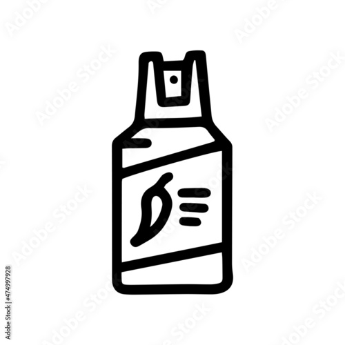 pepper spray line vector doodle simple icon
