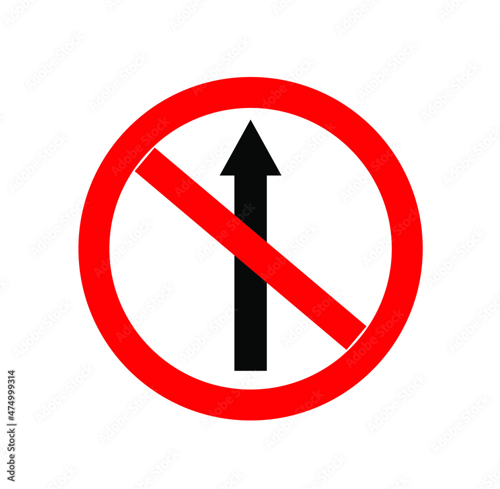 traffic signs on white background, prohibited go ahead sign, prohibited ...