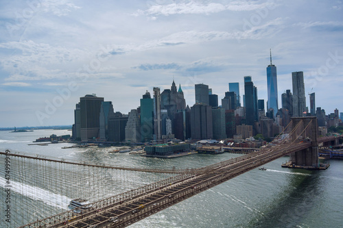 Brooklyn Bridge view Manhattan skyline metropolitan NYC