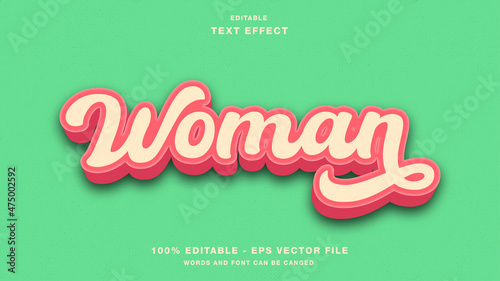 Woman Valentine Text Effect Editable
