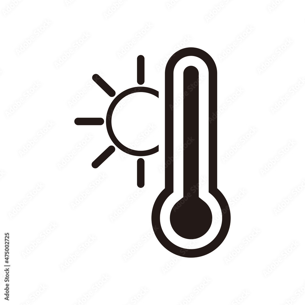 hot thermometer line icon vector symbol illustration hot thermometer line icon vector symbol illustration
