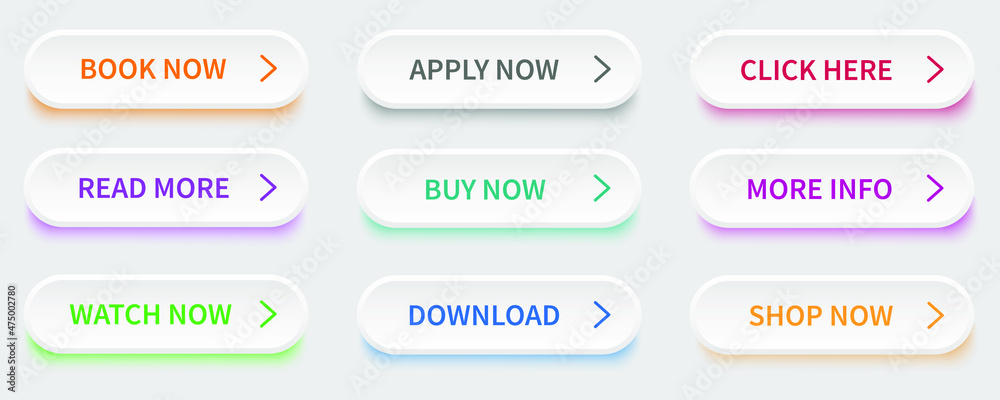 Big collection buttons Read More. Different colorful button set. Web icons. Vector illustration.