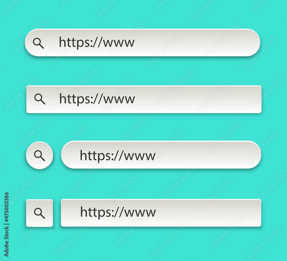 Search Bar for ui, design and web site. Search Address and navigation bar icon. Collection of search form templates for websites
Search Bar for ui, design and web site. Search Address and navigation bar icon. Collection of search form templates for websites